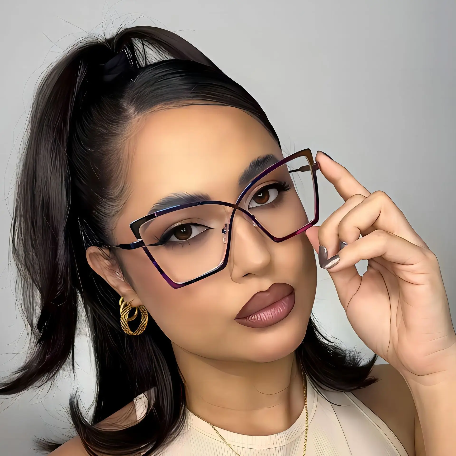 Vintage Metallrahmen Quadratische Sonnenbrille für Damen und Herren Marken-Cat-Eye-Sonnenbrille Weibliche Brillen Sonnenbrillen für Männer und Frauen