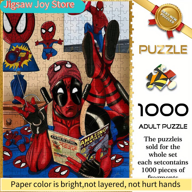 

of Marvel-Themed Seamless Puzzles Z1.15-20, Deadpool And Spider-Man Themed Room Scene - Durable Thick Puzzle, a Great Adult Br