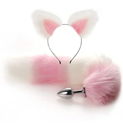 Sexy Fox Metal Butt Plug Tail Set With Hairpin Kit Anal Butplug Tail Prostate Massager Butt Plug For Couple Cosplay 5 Colors