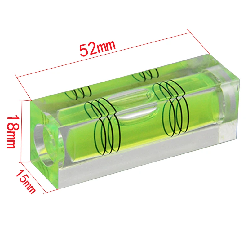 52*18*15mm Square Level Small Plastic Horizontal Bubble Magnetic Square Column Blister