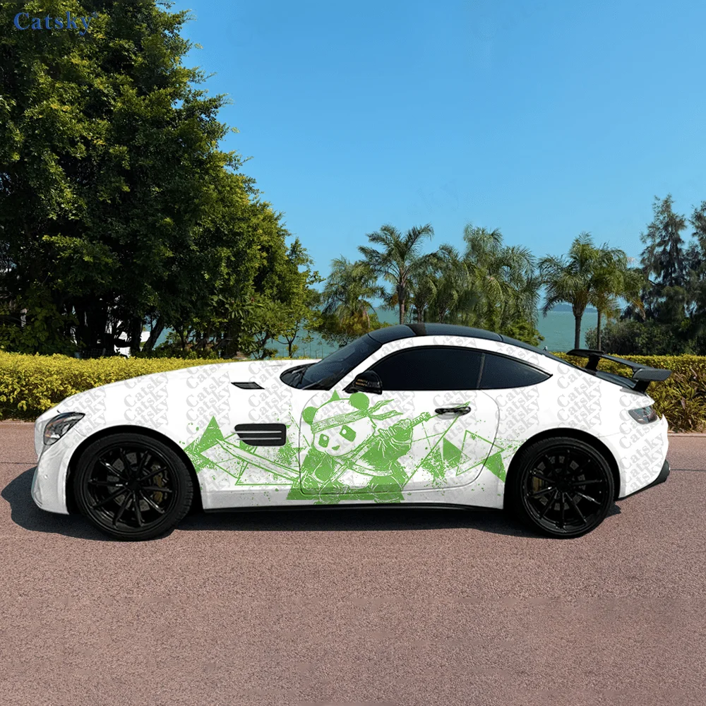 

2 шт. виниловая пленка для автомобиля с треугольными брызгами панды, водонепроницаемая боковая наклейка из ПВХ, самоклеящиеся устойчивые к царапинам наклейки