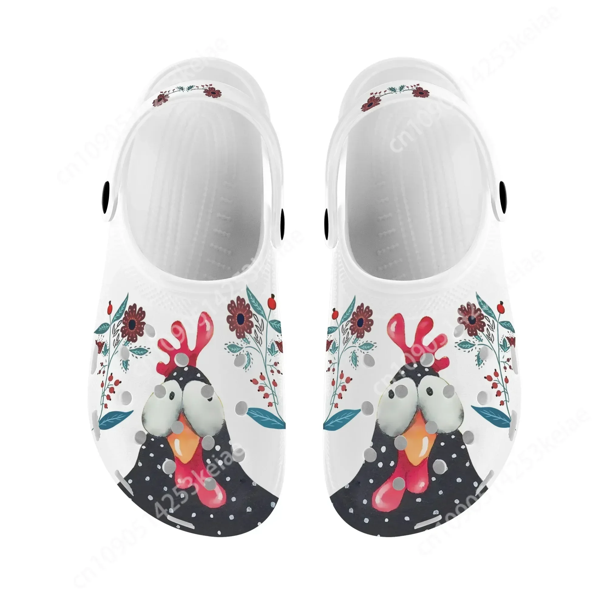 New Hole Slippers Women's Summer Rooster Design Light Slides Fashion All-match Beach Girls Sandals Clog Garden Shoes Female