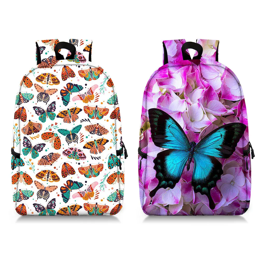 Beautiful Butterfly Print Backpack Women Fashion Rucksack Teenager Girls School Bags Canvas Travel Bag Laptop Backpacks