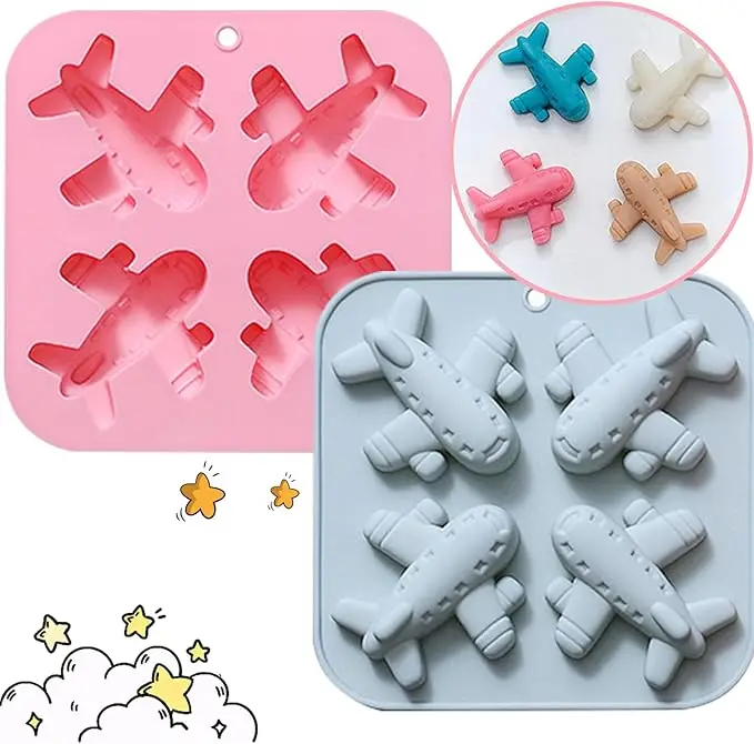 

2 Pcs Airplane Baby Shower Molds Silicone 8 Cavity Gummy Candy Baking Mold Tray for Candy Pudding, Jelly Plaster Epoxy Resin