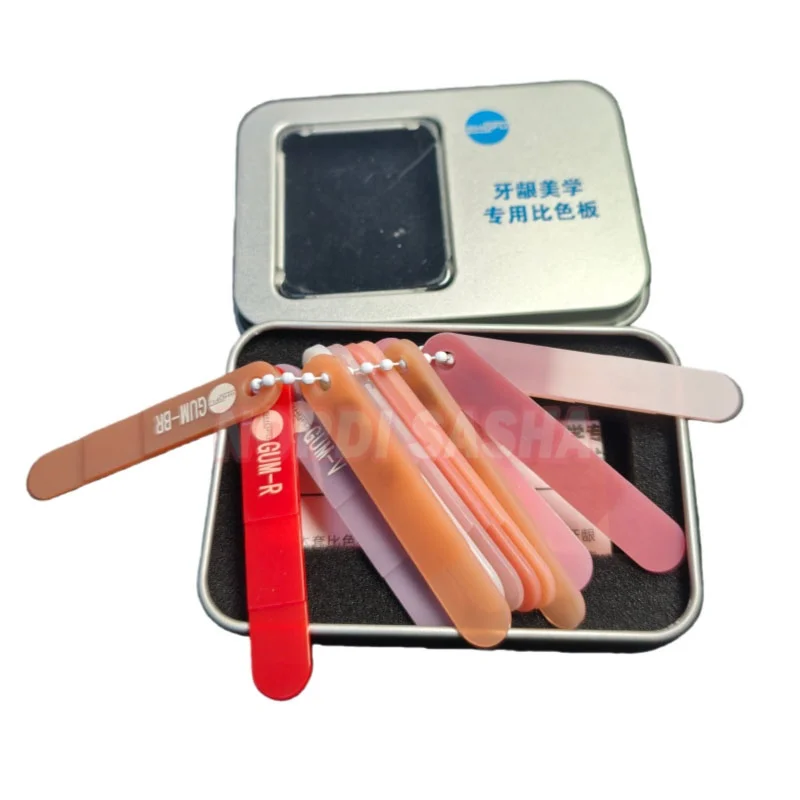 

Стоматологический SHOFU Gumy Gingival Shade Guide Цветная пластина Halo Gumy Tri-Color Set Gingiva - Индикатор и уровень guide -Gencive
