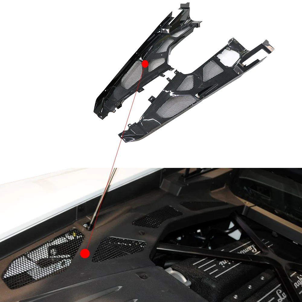 

OEM Style Dry Carbon Car Engine Interior Kit Engine Bay Cover Side Panel for Lamborghini Huracan LP610 LP580 Front Hood Trims