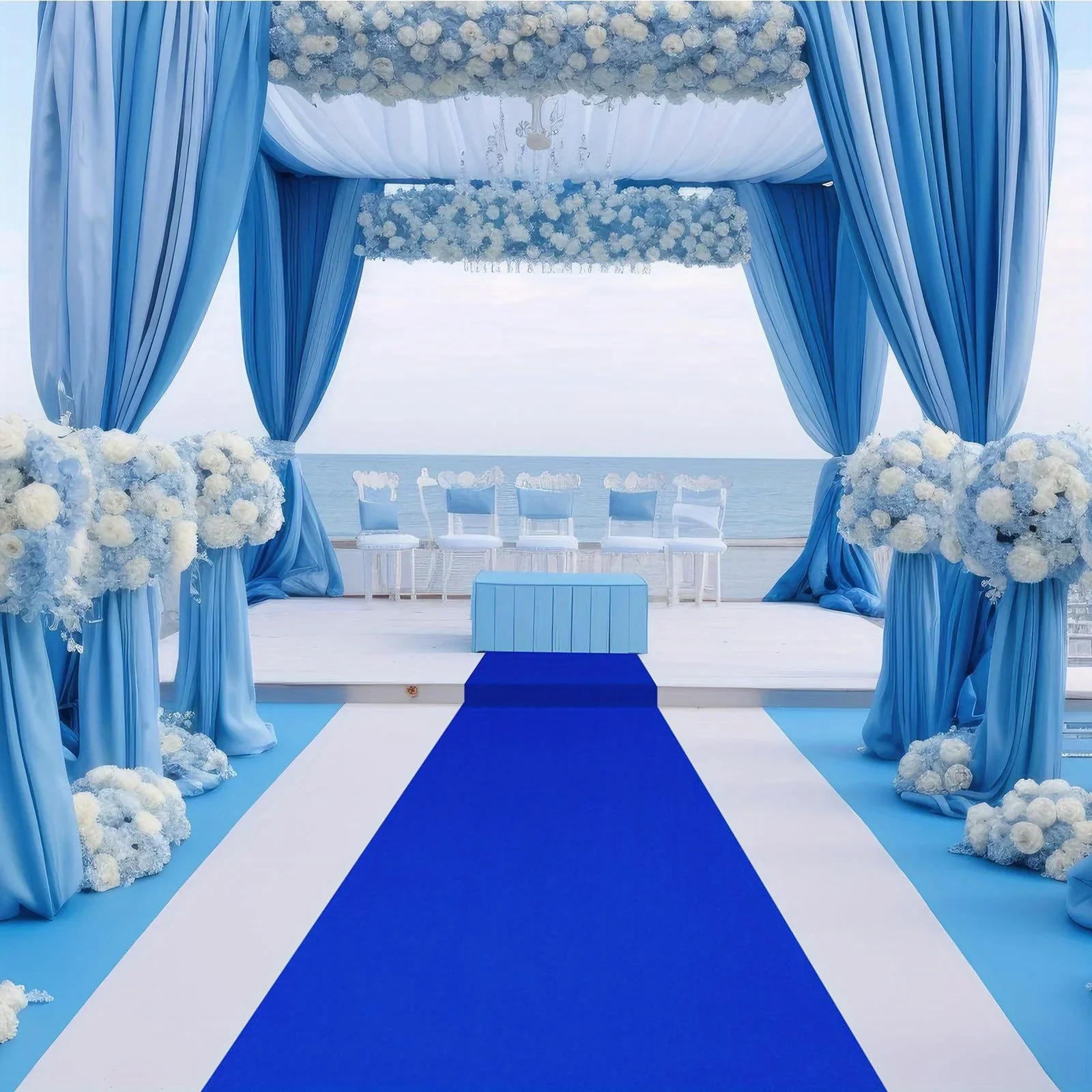 Blue Wedding Carpet Fluffy Blue Aisle Carpet Runway Carpet Wedding Hallway Carpet With for Christmas Carpet Walkway Runner Mat