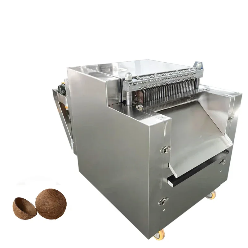 Industrial Automatic Shredded Coconut Skin Cube Cutting Machine Old Coconut Brown Shell Dicing Shredding Equipment