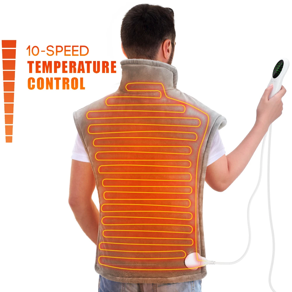 Electric Heating Pad Wrap Vest for Neck Shoulders Winter Body Warmer Whole Back Pain Relief Fatigue Neck Massager Brace 60*90cm