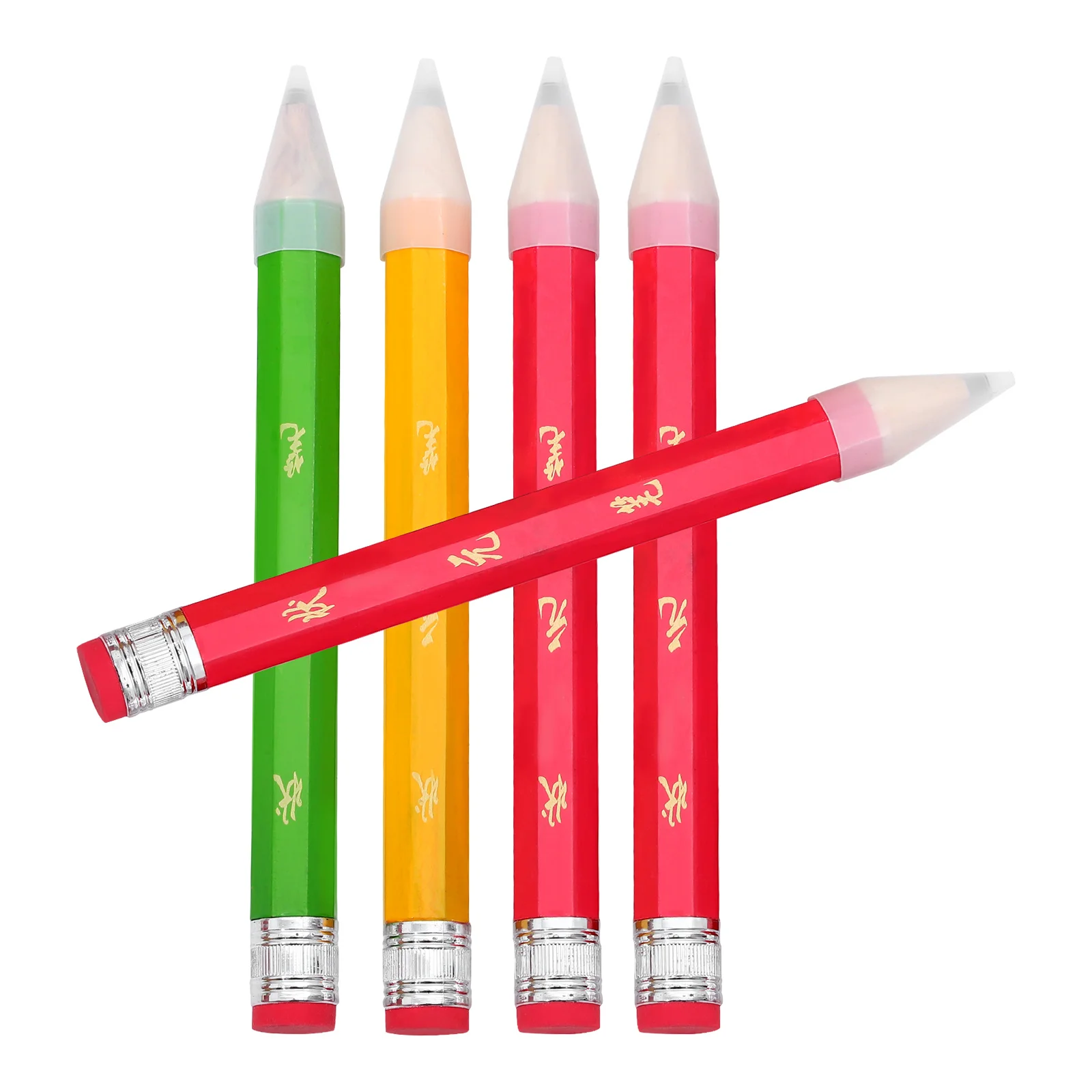 

5 Pcs Giant Colored Wooden Pencils 8 Sided Large Size Creative Rainbow Painted School Office Drawing Exam Fun Portable Bulk Mini
