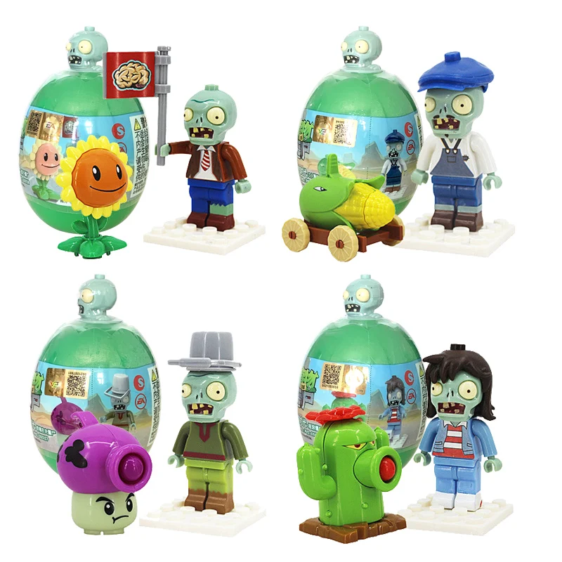 Plants Vs. Zombies Surprise Capsules Toys Kids Assembling Building Blocks Birthday Gifts Game Figure Model Dolls Random Send One