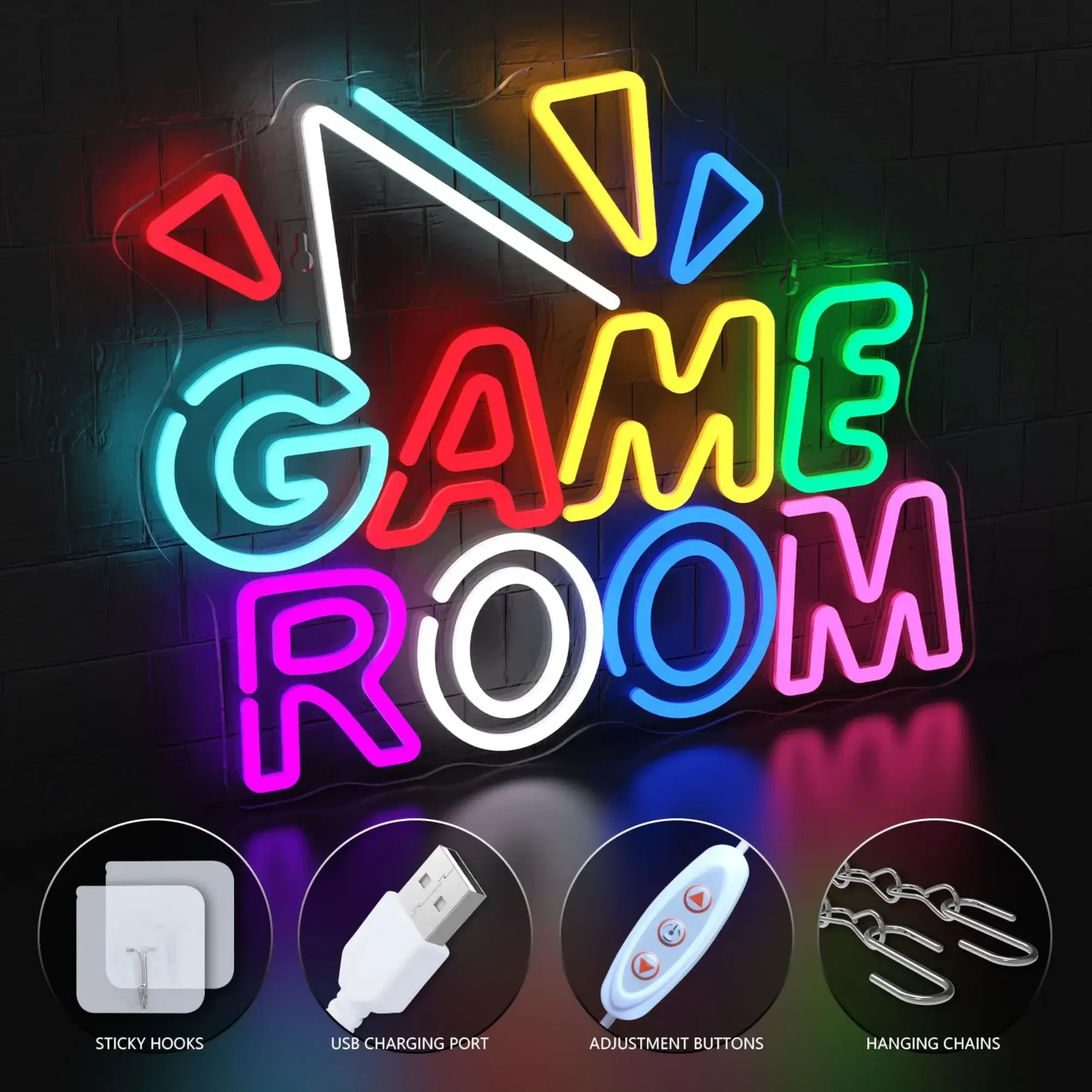 Game Room Neon Sign USB LED Neon Light Sign for Wall Decor Living Room Gameroom Man Cave Beer Bar Party Decor Gift Night Light