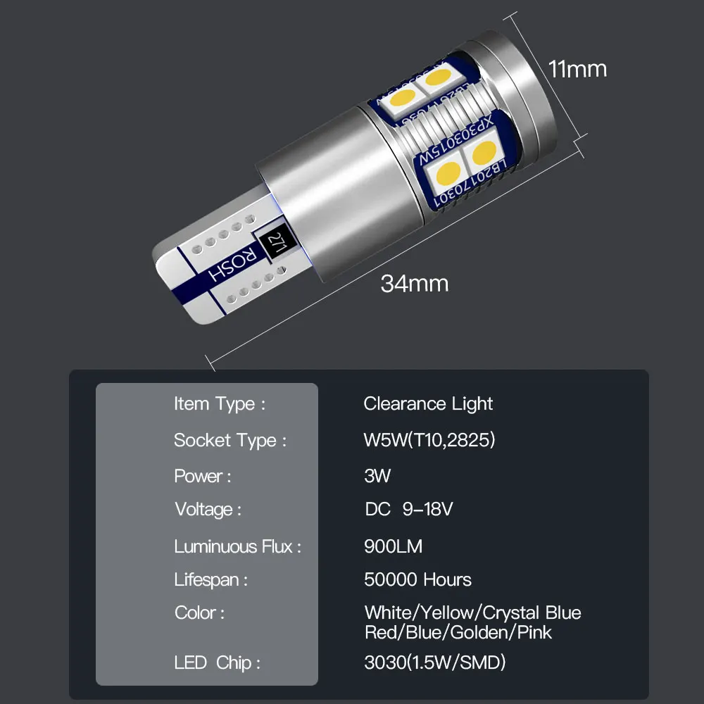 Luz LED de estacionamiento, accesorios de lámpara Canbus para Mercedes Benz Clase C W202 W203 W204 2005 2006 2007 2008 2009 2010, 2 uds.