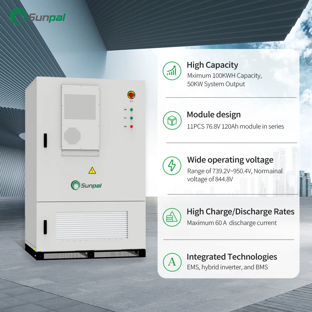 Sunpal Container Solar System 100kwh 200kwh 215kwh 100kw ess Lithium-ion Battery Pack