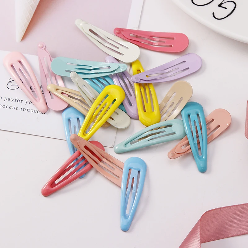 Colorful Hair Clips for Women Girls Fashion Solid BB Hair Clips Kids Snap Metal Barrettes Hairpins Clip Bobby Pin Hair Accessory