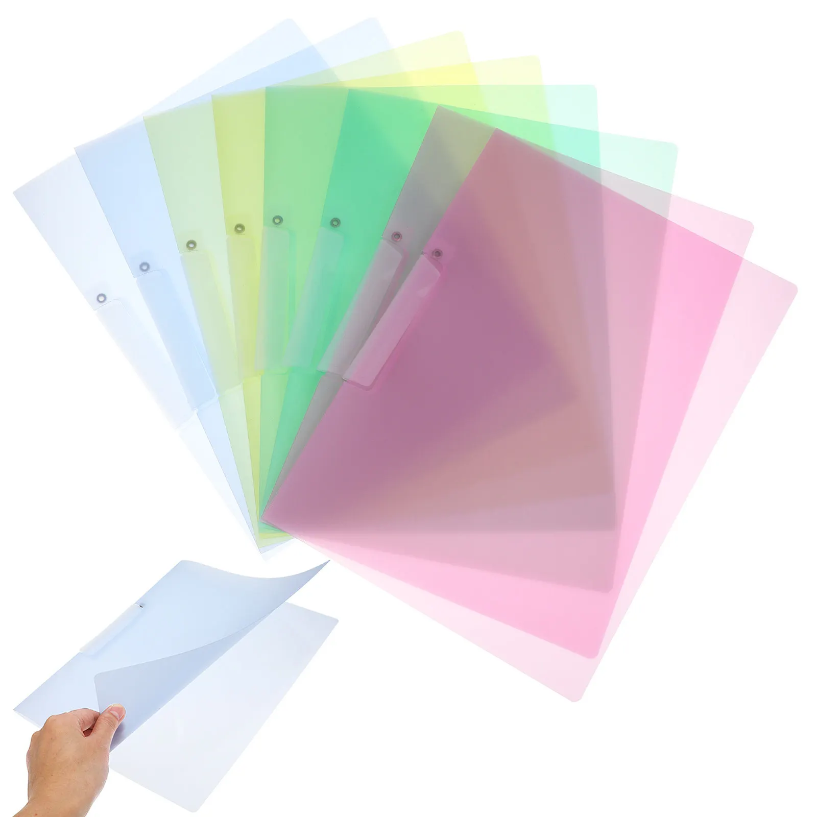 

8Pcs A4 Plastic File Folder Organizer Sturdy PP Material Pocket Folder for Documents Office Supplies Home Workspace Document