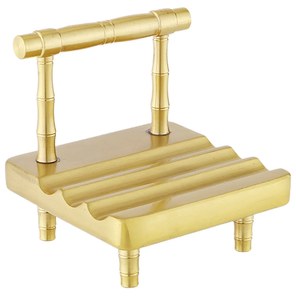 Creative Brass Desktop Phone Stand Mini Chair Design Desk Phone Holder Hands-Free Smartphone Holder for Office Desk Accessories
