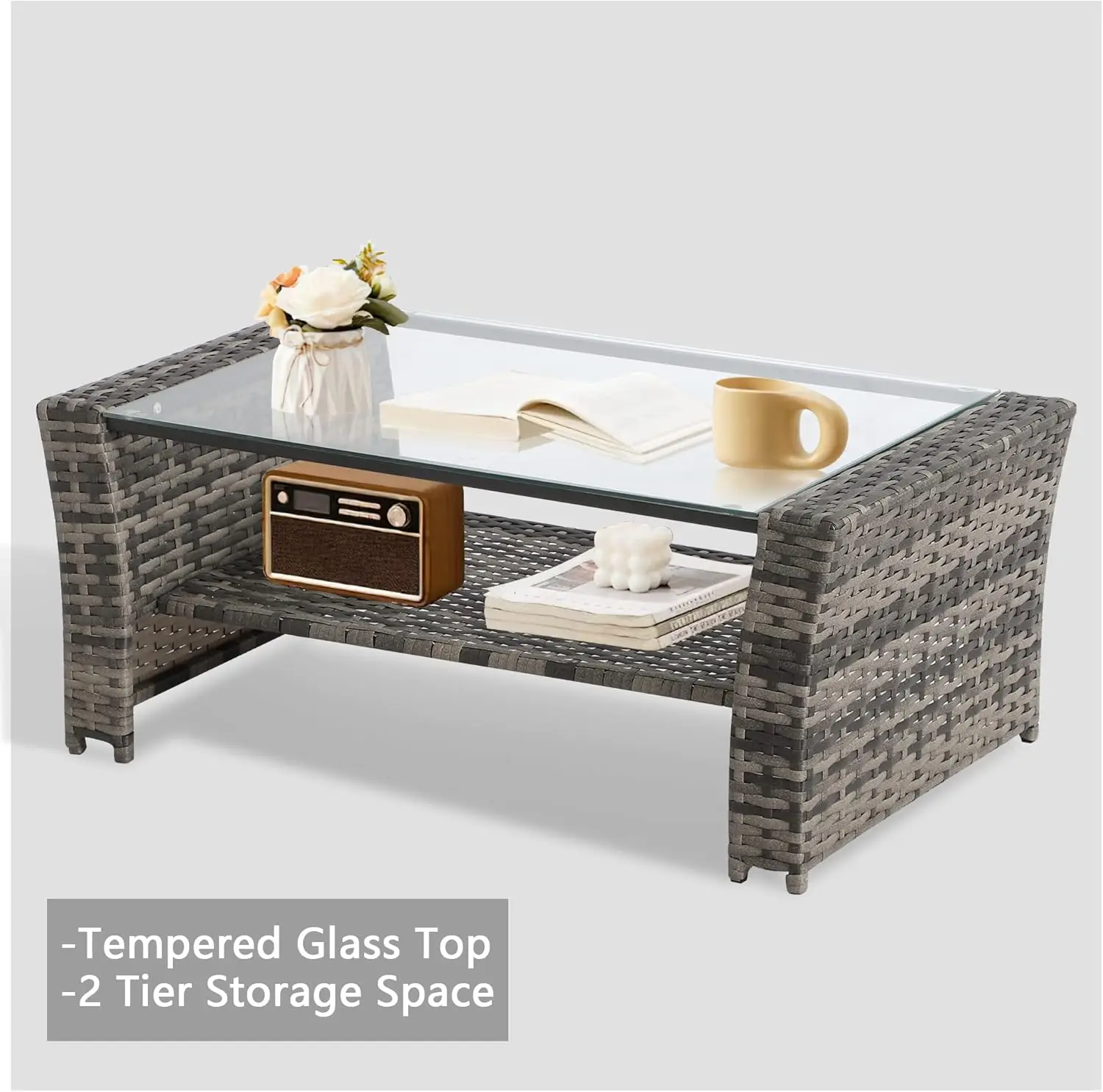 

-High Quality PE Rattan Outdoor Furniture Set Modern Style Sofa with Table for Garden Resort Hotel Entertainment & Party Use