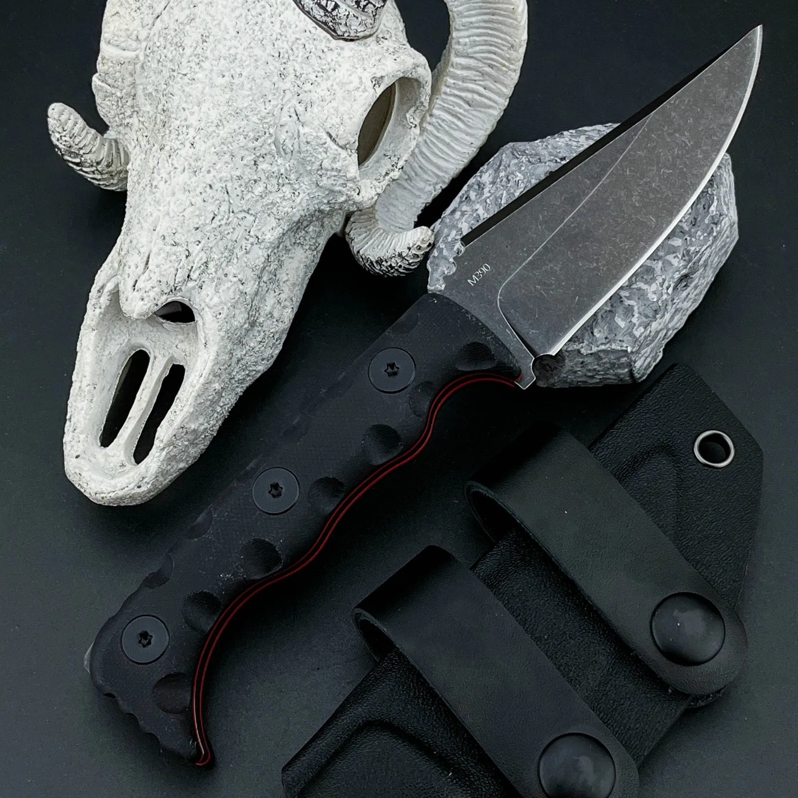 

EDC G10 Handle High-Hardness Stainless Steel Blade Special Agent 003 Straight Knives with K Sheath Fruit Knife Outdoor Equipment