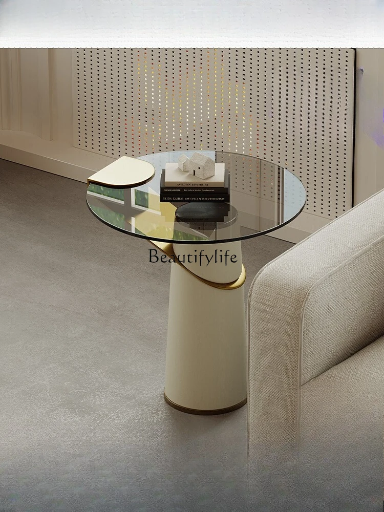 

Simple modern sofa side few living room small round table corner few