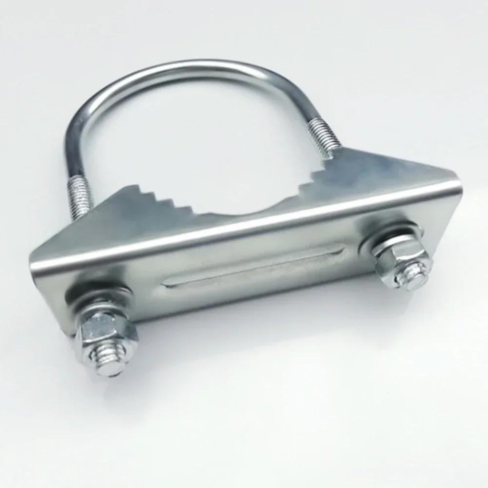 Heavy Duty Mast Clamp Bracket For Dual Antenna Mounting On Round Poles Adjustable Pipe Mounting Hardware With U Bolt