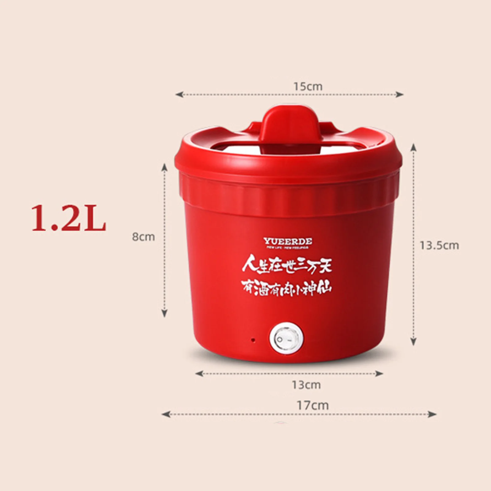 1.2L 220/110V Mini Electric Cooker Household Student Dormitory Mini Non-stick Pan Hot Pot Rice Cooker Multifunction Cooking Pot