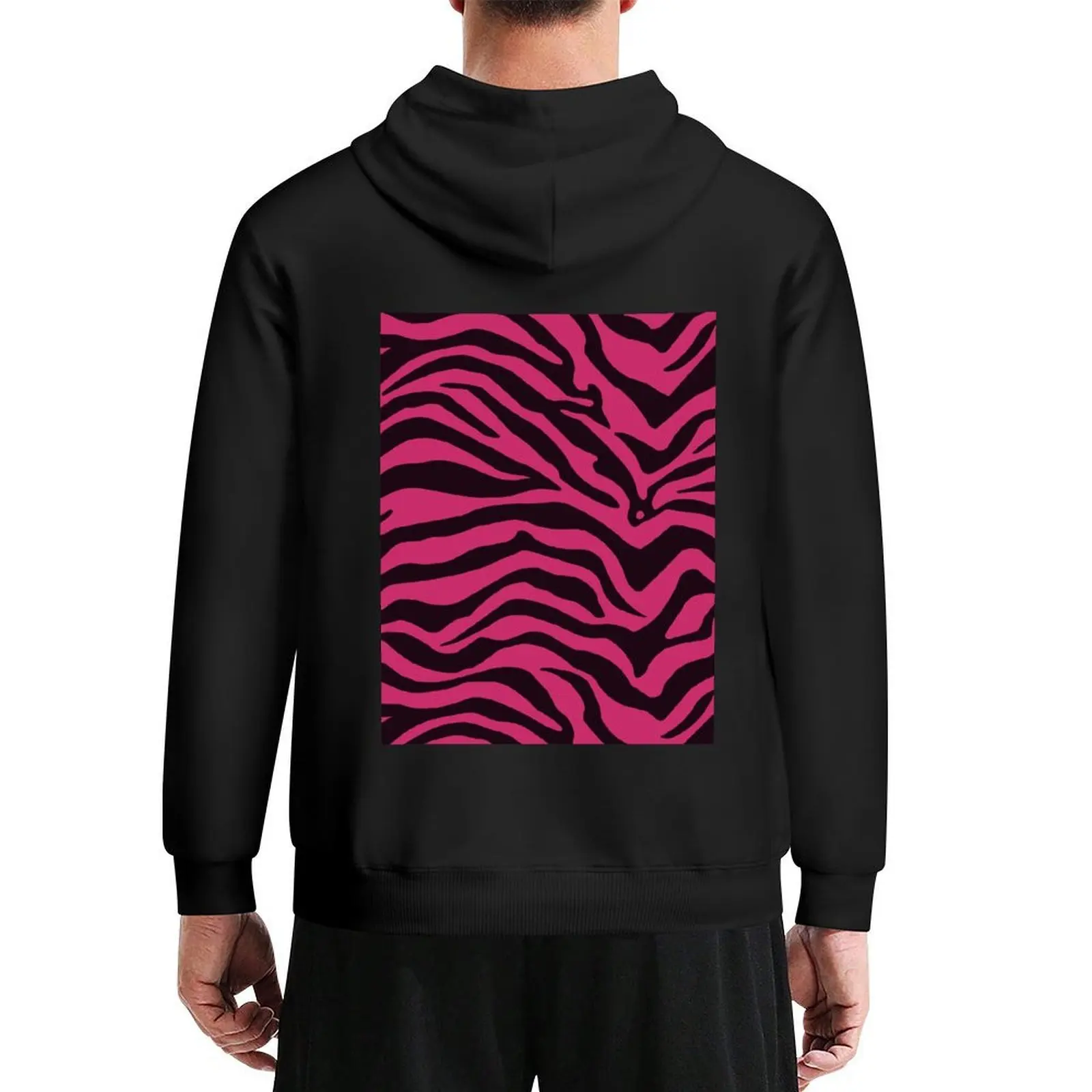 

Diva Pink Zebra print Hoodie men's autumn clothes fashion men mens clothing men wear hoodie streetwear