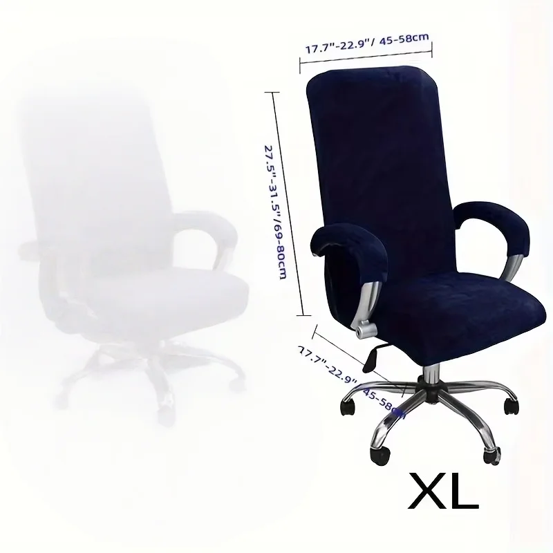 1PC XL Velvet Office Computer Desk Chair Covers Armchair Protector Black High Quality House Chaise Includ Armrest Gamer Covers