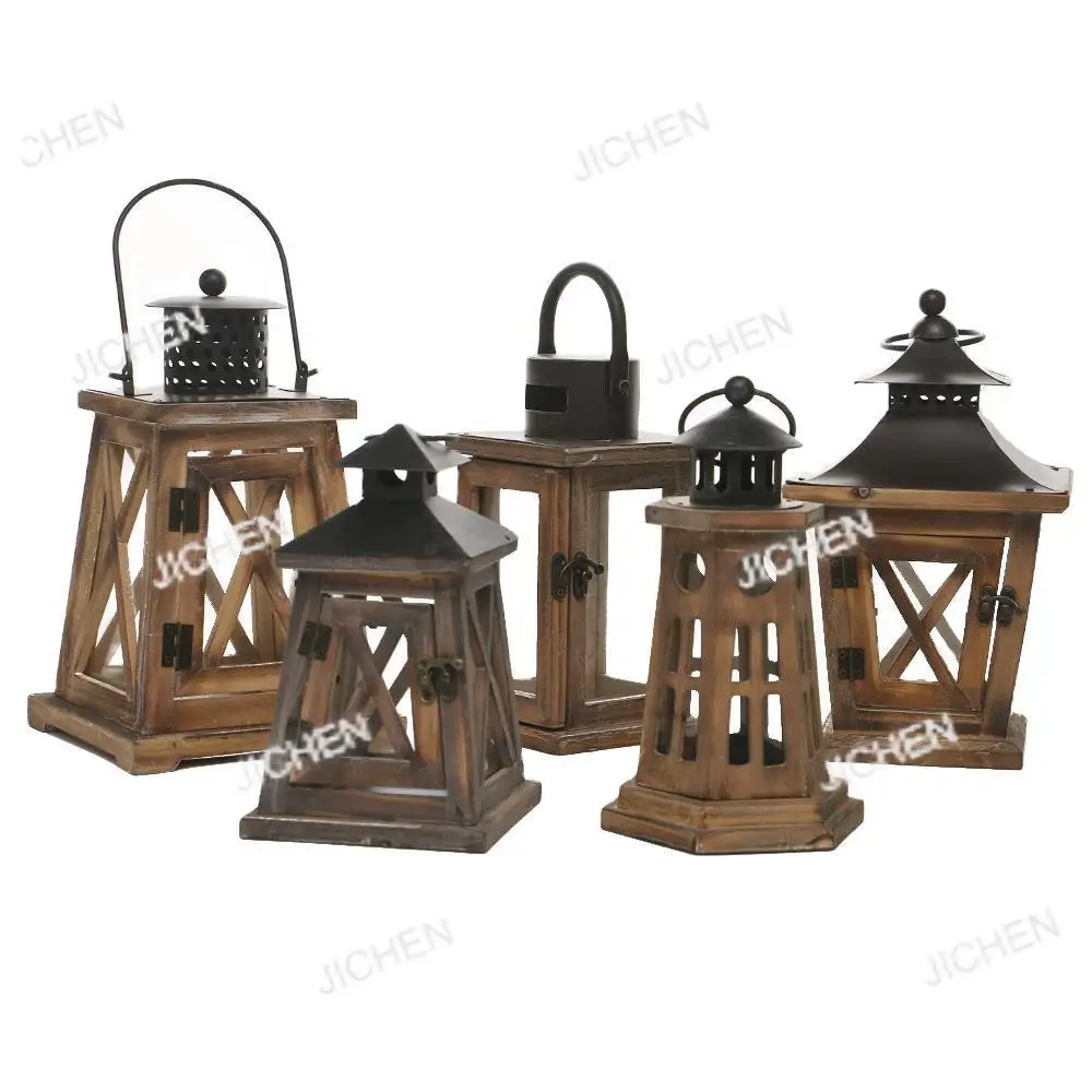 

Американский деревянный подсвечник, европейский ветровой светильник, подсвечник, домашний декор, рождественские винтажные украшения