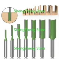 7Pcs Straight Cut Router Bit Set Durable Tungsten Carbide 1/4\