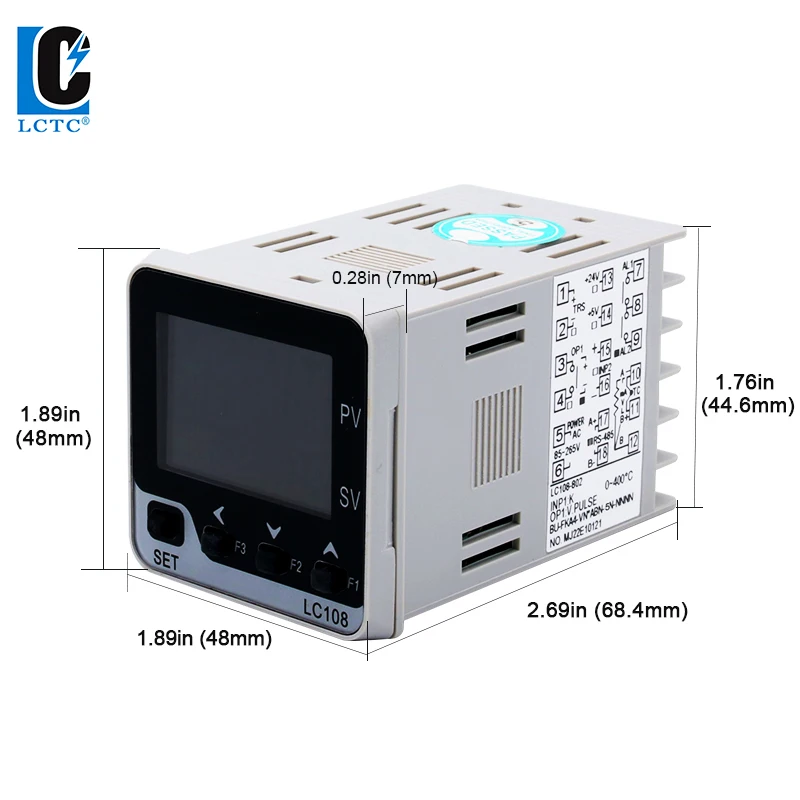 LCTC PID Temperature Controller 4-20MA Input PID Reuglator SSR Relay 4-20MA 0-10V Output 48x48mm With RS485 Lcd Digital LC108