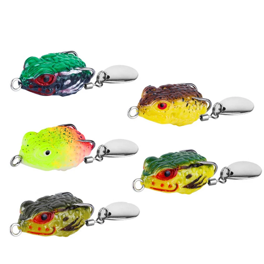 Rana flotante swimbait con lentejuelas y anzuelos dobles para lucio - imagen 5