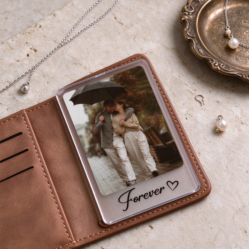 Custom Acrylic Wallet Photo Card Custom Your Photo & Text Pocket Picture Card Credit Card Romantic Couple Family Memorial Gifts