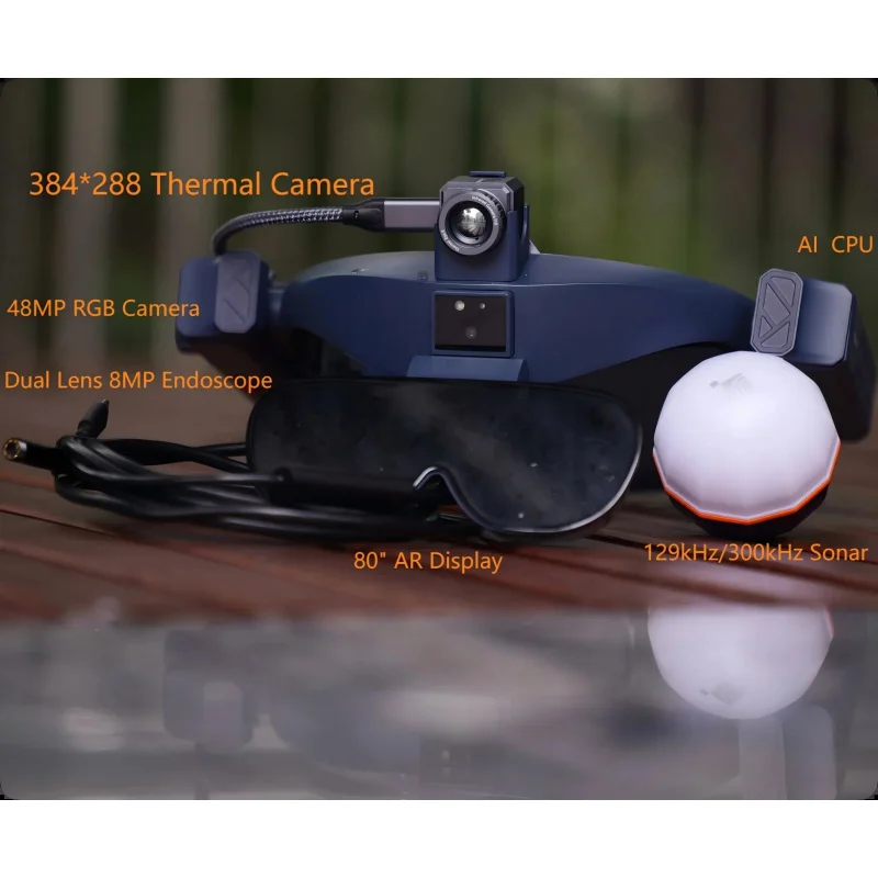 AI AR Smart Glasses with Thermal Imaging & 48MP Night Vision Camera, Portable Infrared Thermal Goggles for Inspection