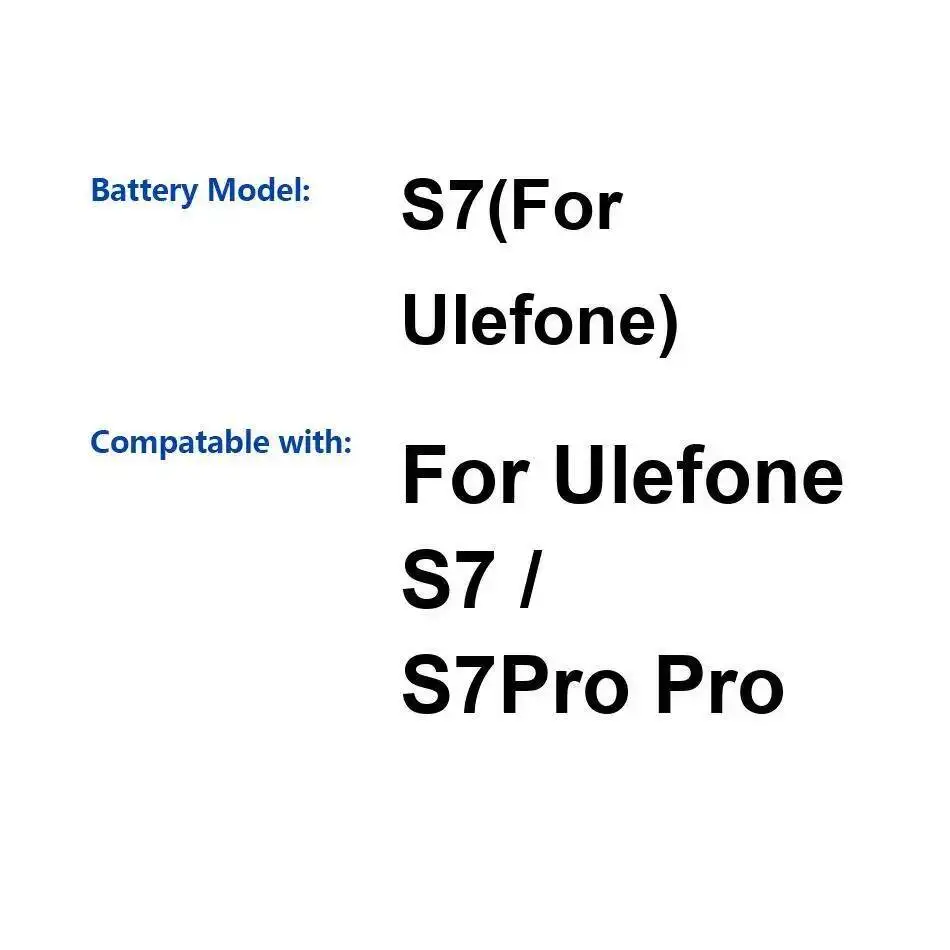 

Аккумулятор мобильного телефона 2500 мАч для Ulefone S7 Pro, высокая совместимость