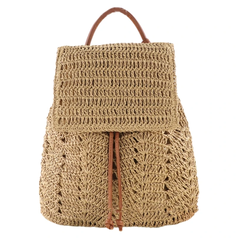 Stylish Boho Straw Woven Backpack Shoulder Bag Beach Bag Handbag for Girlfriend