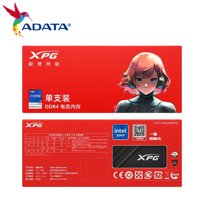 ADATA-XPG Desktop Memory Stick com dissipador de calor, memória RAM D35 DDR4, 3200MHz, 3600MHz, 8GB, 16GB, suporte Intel e AMD