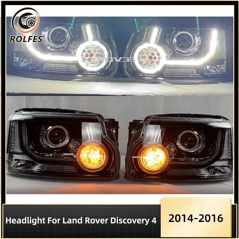 

ROLFES LED Headlight Assembly Car Daytime Running Light Front Headlamp Bulbs For Land Rover Discovery 4 2014-2016 Accessories