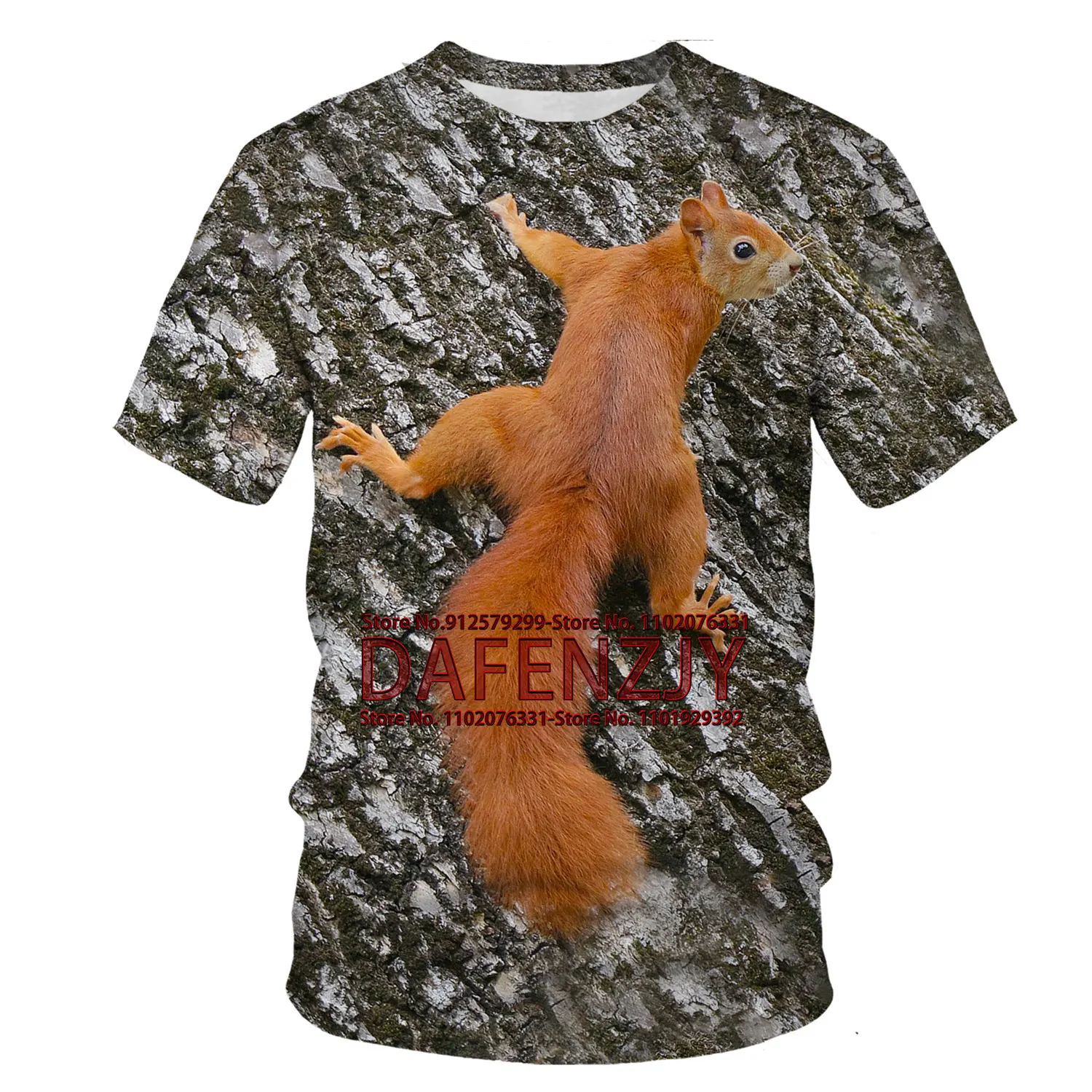 2023 Men's Squirrel T Shirt 3D Print Tee Shirt Animal Graphic Tees Lovely Pattern Tops Men/Women Cute Funny Pet T-shirt