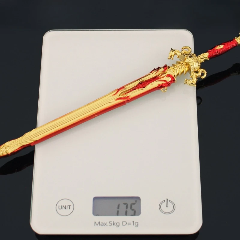 30cm11.81in naraka: bladepoint deus da fortuna espada jogo periféricos modelo de arma de liga chinesa com bainha espada brinquedos ornamentos