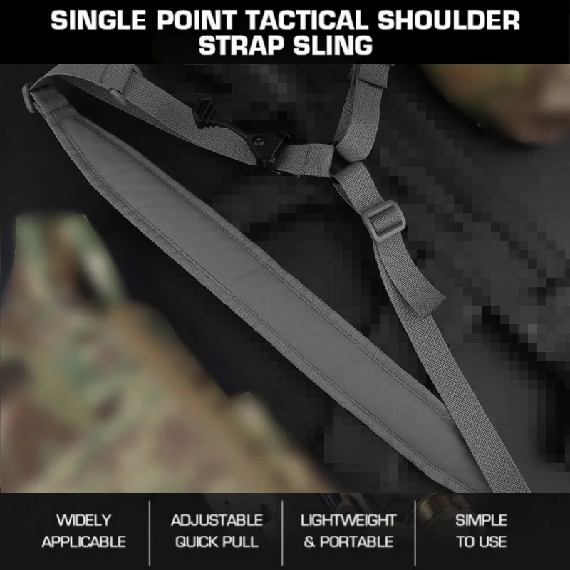 

Single point shoulder strap with gun rope function, outdoor wargame shoulder strap with quick adjustment