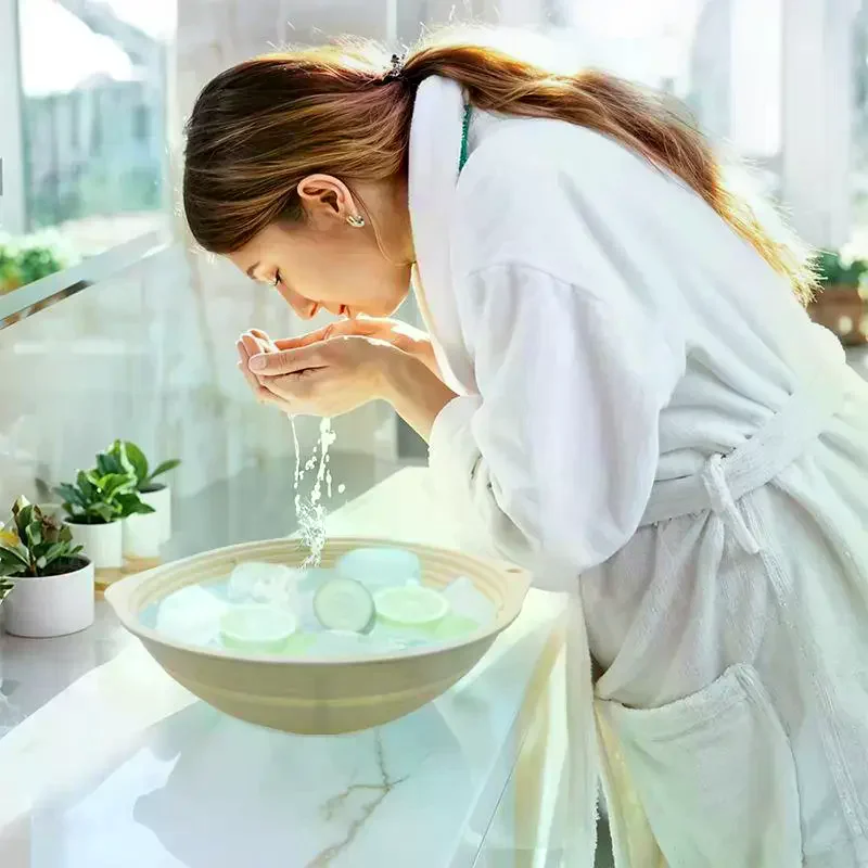 フェイシャル用ポータブルフェイスアイスバスボウル、折りたたみ式アイスフェイシャル洗面器、フェイシャルスキンケアツール、家庭旅行用