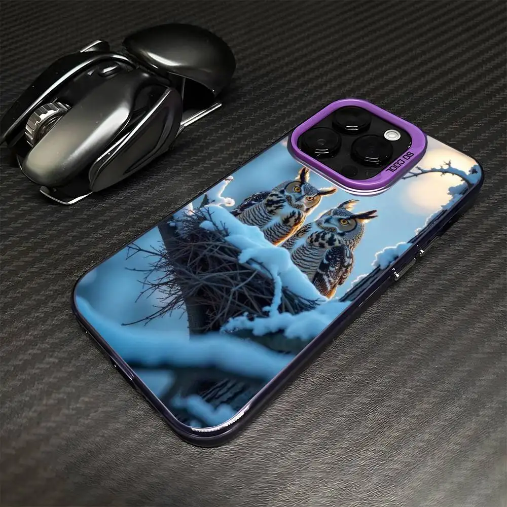 حافظة هاتف OWL FORST واقعية لهاتف iPhone 16,15,14,13,12,11,Mini,Pro,MAX غطاء مقاوم للصدمات باللون الأرجواني غير اللامع #6