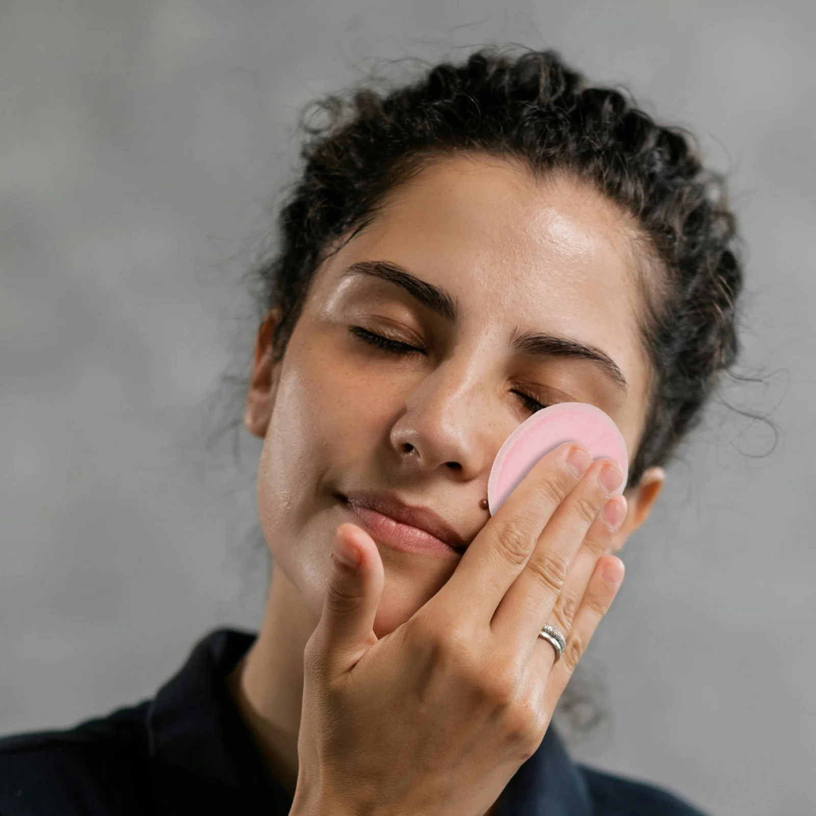 5 peças almofada de maquiagem de descarga dupla face impressa reutilizável almofadas de limpeza facial macias e seguras para a maioria dos tipos de pele