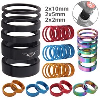 6pcs/set Bicycle Headset Washer Stem Spacer 2mm 5mm 10mm Aluminum Alloy Bike Washer Spacing Pad Ring Kit for 28.6mm Front Fork