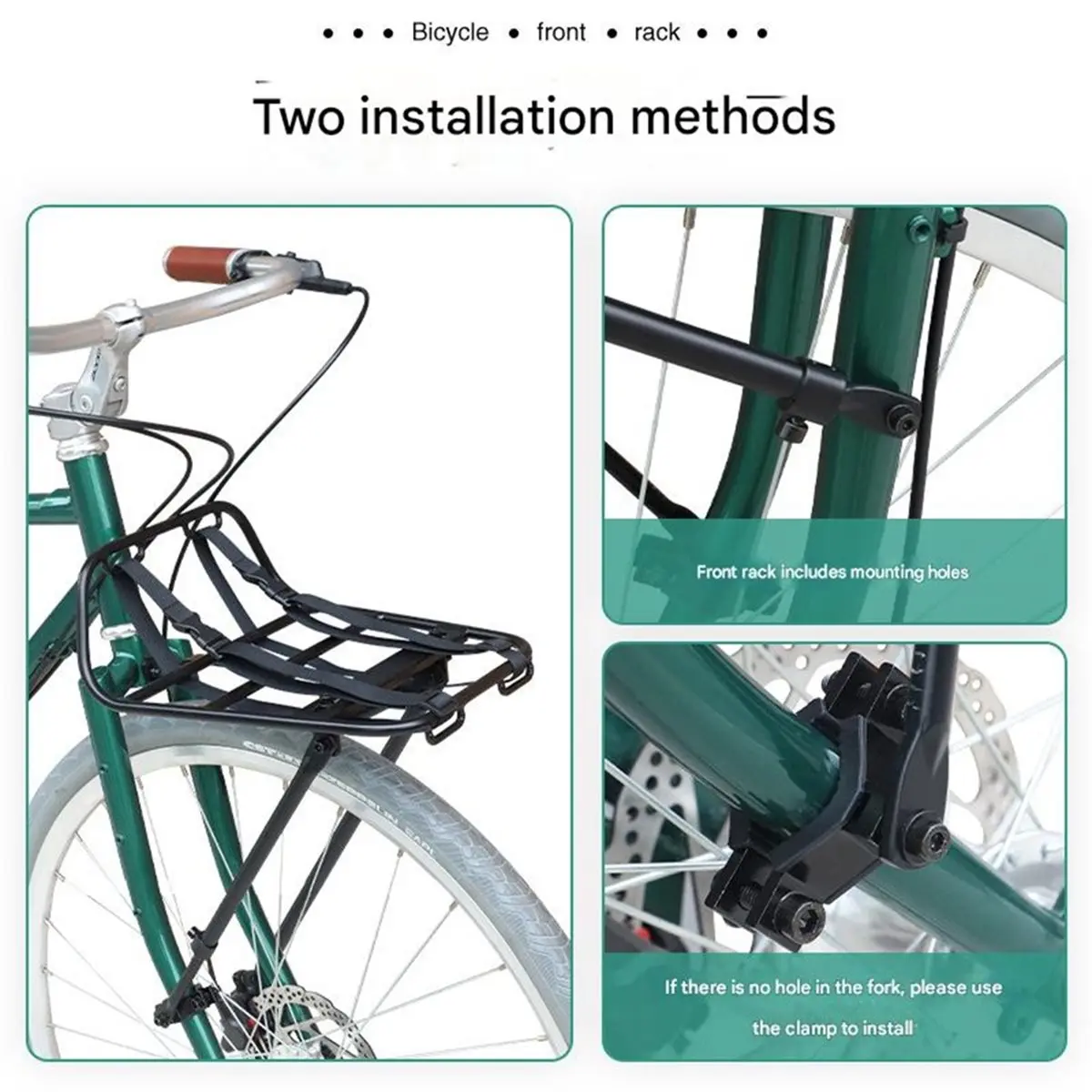 A61P Universal 24-29 Inch Bicycle Front Rack, Front Luggage Rack, Cargo Basket for Road Bike MTB Aluminum Alloy
