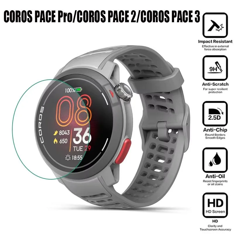 2/5PCS 2.5D HD Clear Glass for Coros Pace 2 3 PRO Smartwatch 9H Tempered Glass Screen Protector Film Scratch Resistant