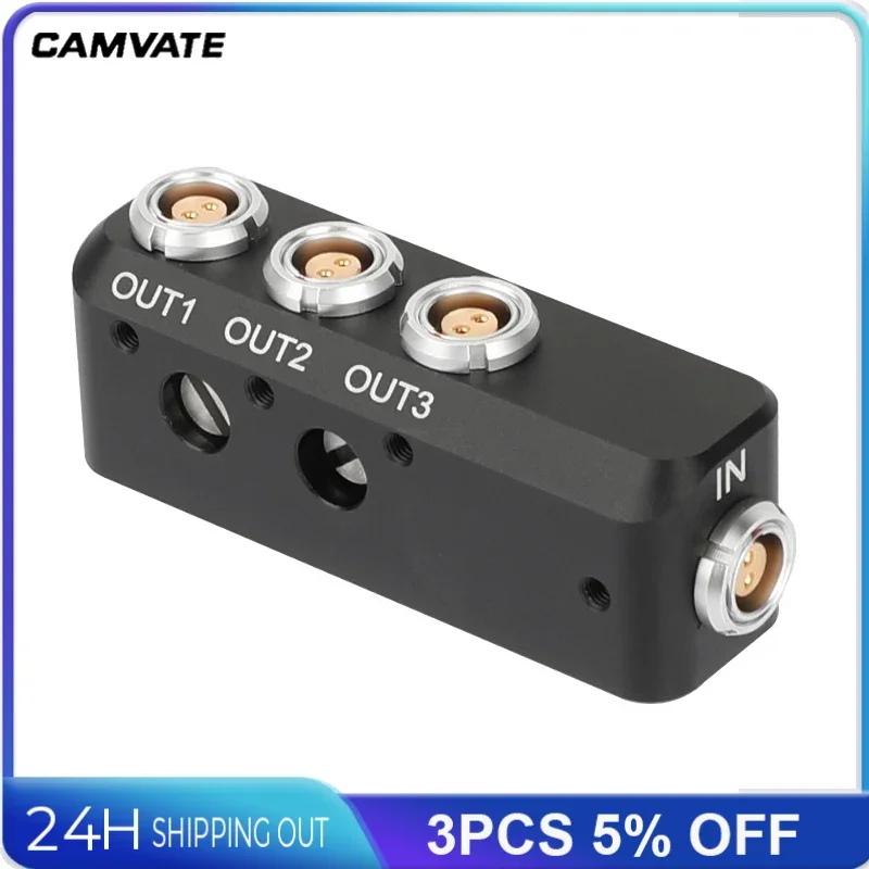 CAMVATE 1 Lemo 0B 2-Pin Female Converts To 3 Lemo 0B 2-pin Power Splitter Cable Adapter Distributor With 1/4