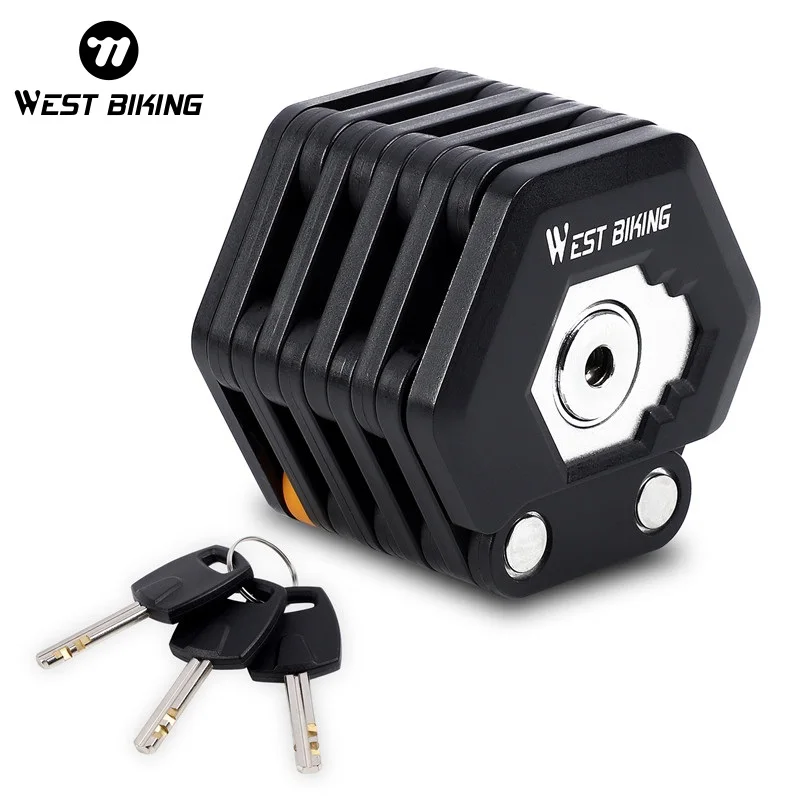 

WEST BIKING Bike Folding Lock Portable Alloy Steel Anti-theft Safety Lock Motorcycle E-bike Lock MTB Road Bike Accessories