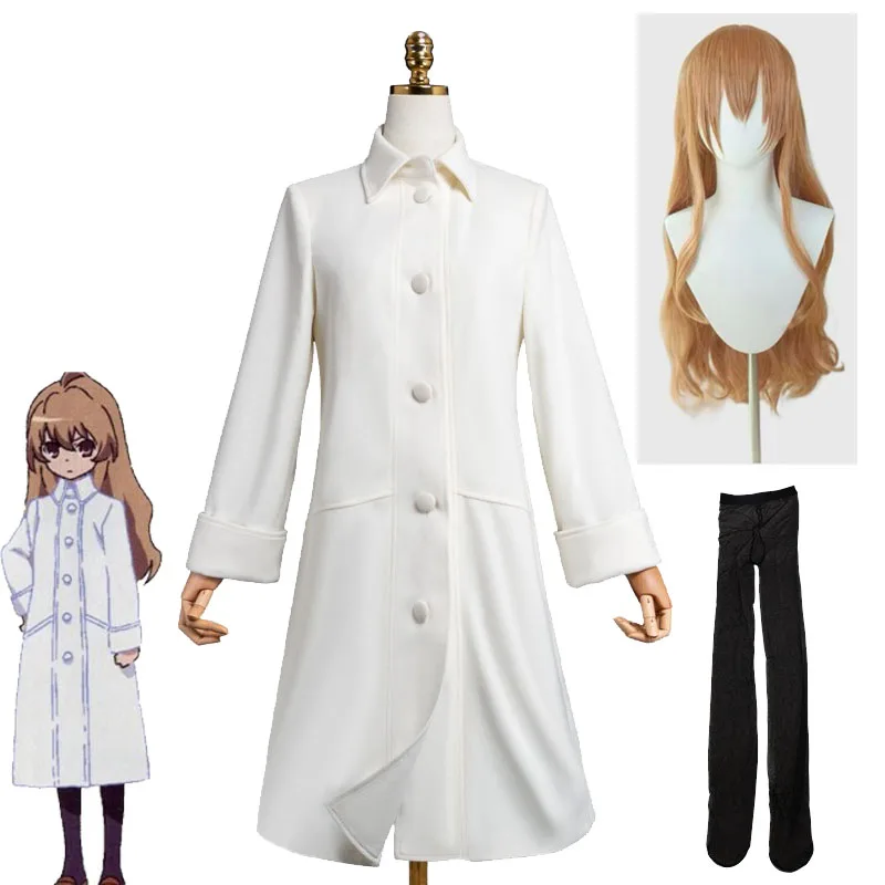 

ТИГР × ДРАКОН! Aisaka Taiga Косплей Костюм Парики Колготки Хэллоуин Аниме Костюмы Пальто Aisaka Женская зимняя одежда